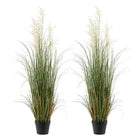 VEVOR Artificial Grass Plant 47 Inch Reed Flower Grass In Pot 2 Pack Green